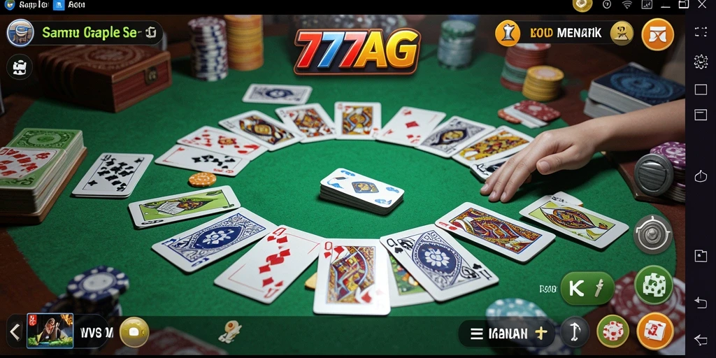 Tampilan gameplay Gaple seru di 777AG.