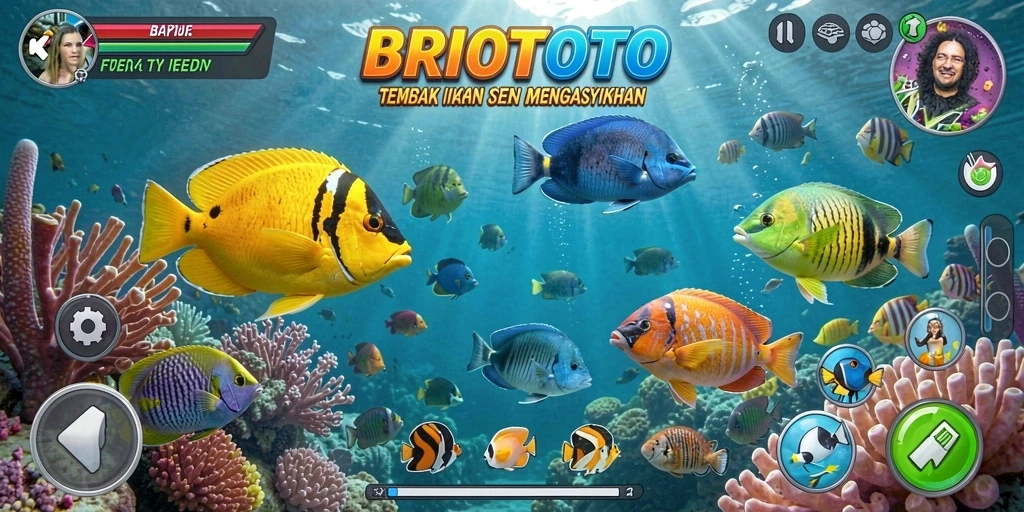 Tampilan gameplay seru BRIOTOTO saat menangkap ikan.