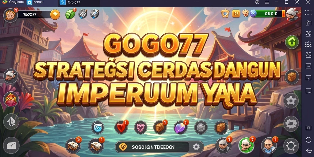 Screenshot gameplay strategis GOGO77 menampilkan peperangan epik.