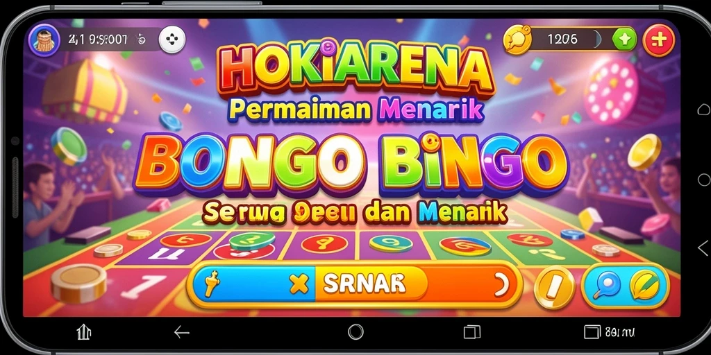 Tampilan utama HOKIARENA dengan gameplay Bingo yang seru.