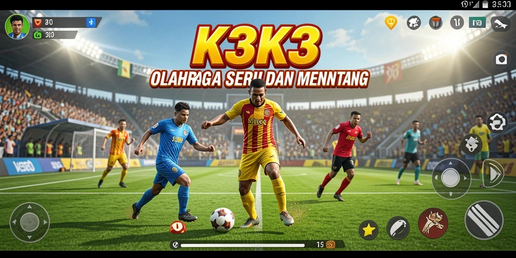 Screenshot K3K3 menunjukkan aksi seru dalam pertandingan olahraga.