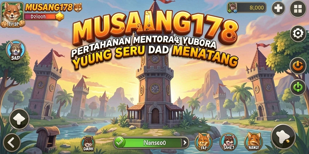 Tampilan gameplay seru dari MUSANG178 dalam pertempuran Tower Defense.