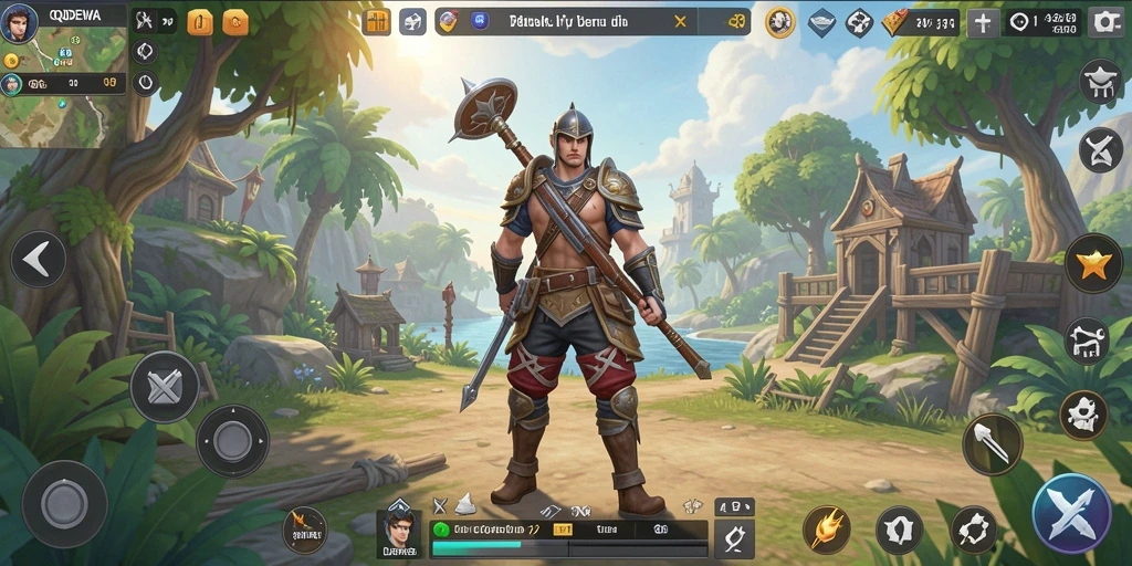 Screenshot dari gameplay <strong>QQDEWA</strong> yang menampilkan eksplorasi dunia terbuka.