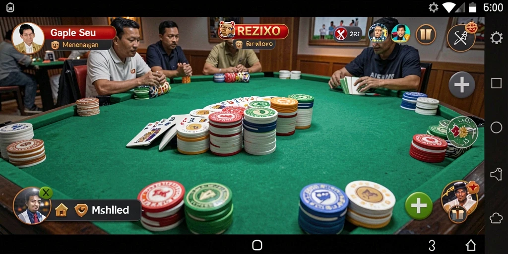 Tampilan gameplay seru dari permainan Gaple di REZIXO.
