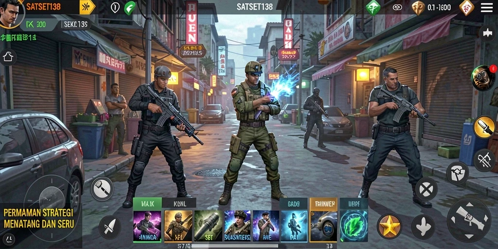 Tampilan screenshot SATSET138 menampilkan aksi strategi yang intens.