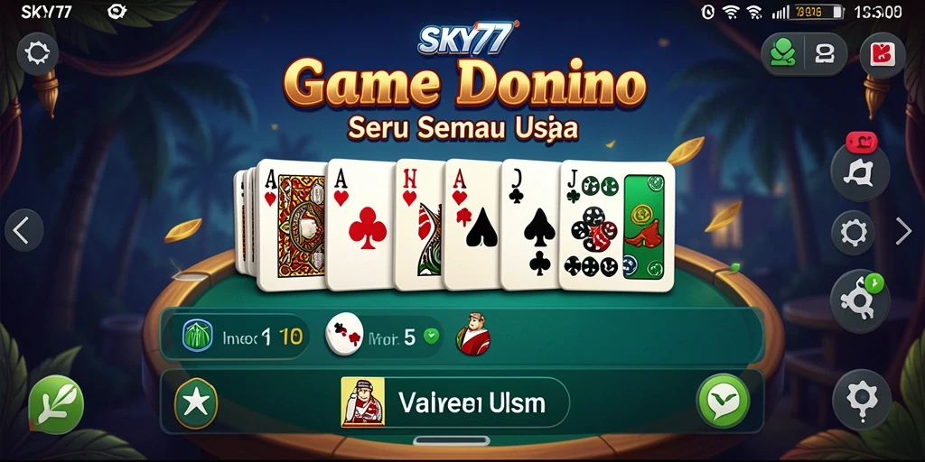 Gameplay seru dan menarik dalam aplikasi domino SKY77.