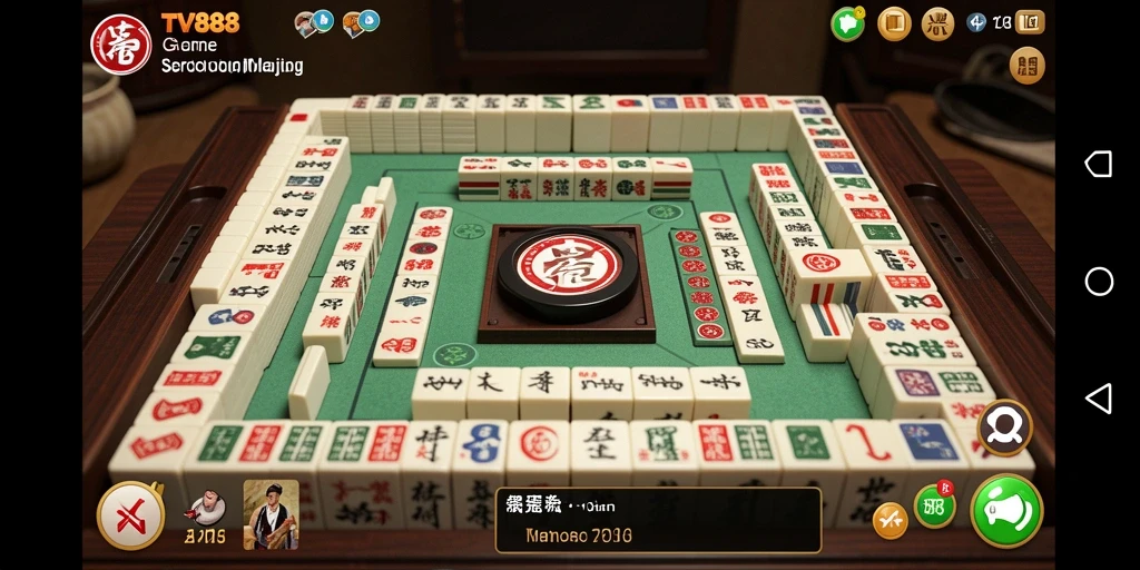 Tampilan gameplay utama TV888 yang menampilkan keseruan permainan Mahjong.